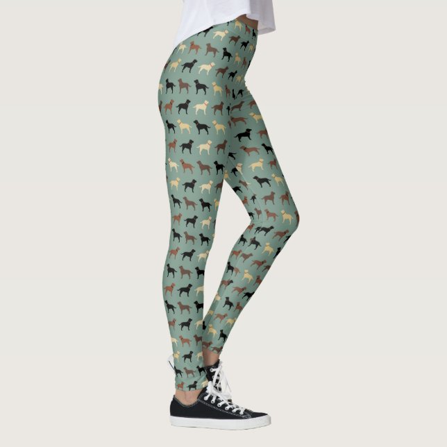 Labrador Retriever Dog Silhouettes Pattern Labs Leggings (Right)