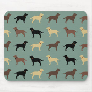 Labrador Retriever Dog Silhouettes Pattern Labs Mouse Pad