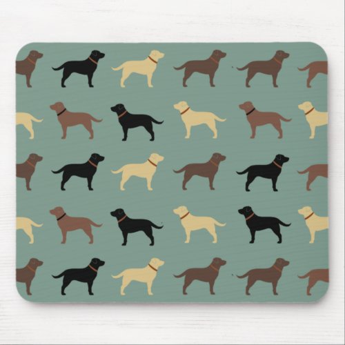 Labrador Retriever Dog Silhouettes Pattern Labs Mouse Pad