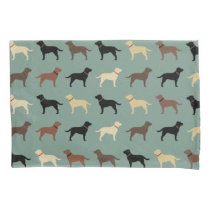 Labrador Retriever Dog Silhouettes Pattern Labs Pillow Case