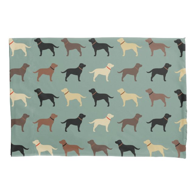 Labrador Retriever Dog Silhouettes Pattern Labs Pillow Case (Front)