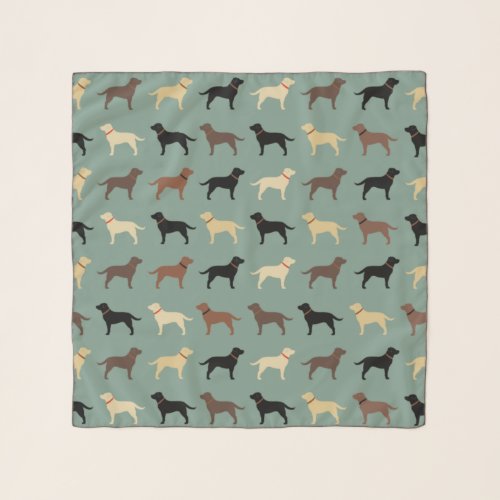 Labrador Retriever Dog Silhouettes Pattern Labs Scarf