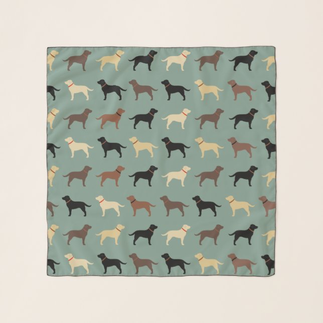 Labrador Retriever Dog Silhouettes Pattern Labs Scarf (Front)