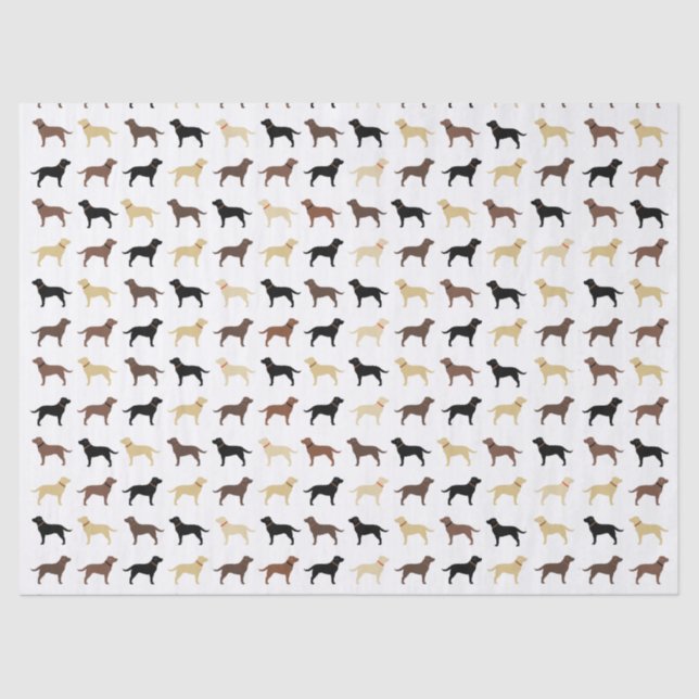 Labrador Retriever Dog Silhouettes Pattern Labs Tissue Paper (Front)