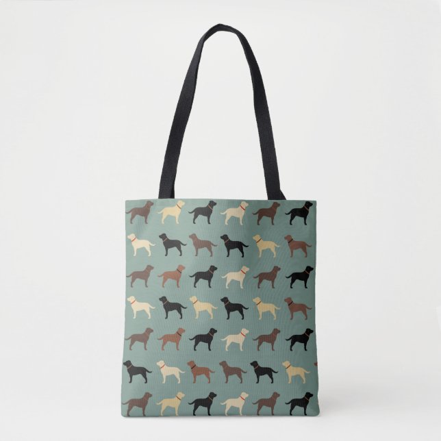 Labrador Retriever Dog Silhouettes Pattern Labs Tote Bag (Front)