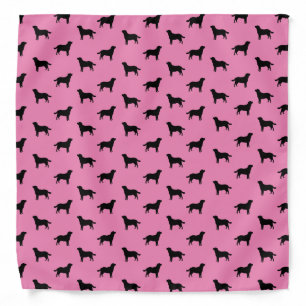 Labrador Retriever Dog Silhouettes Pattern Pink Bandana