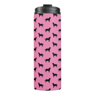Labrador Retriever Dog Silhouettes Pattern Pink Thermal Tumbler