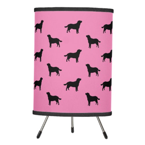 Labrador Retriever Dog Silhouettes Pattern Pink Tripod Lamp