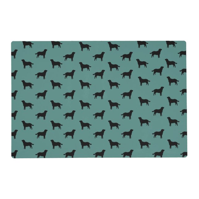 Labrador Retriever Dog Silhouettes Pattern Placemat (Front)