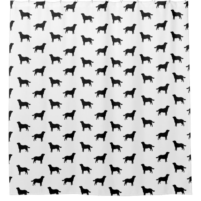 Labrador Retriever Dog Silhouettes Pattern Shower Curtain (Front)