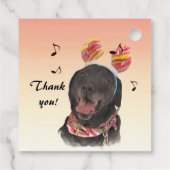 Labrador Retriever Dog Sings Thank You Favor Tags (Back)