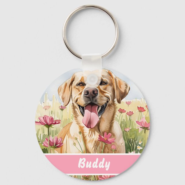 Labrador Retriever Dog Tag – Custom Info Keychain (Front)
