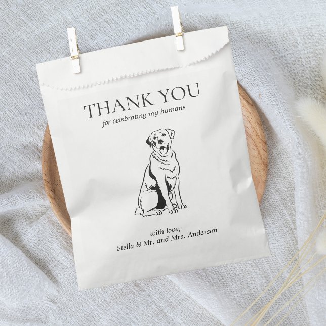 Labrador Retriever Dog Treat Pet Drawing Favor Bag (Thank you Dog Treat Wedding Favor Labrador Retriever)