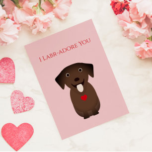 Labrador Retriever Dog Valentine, Valentine's Day  Note Card