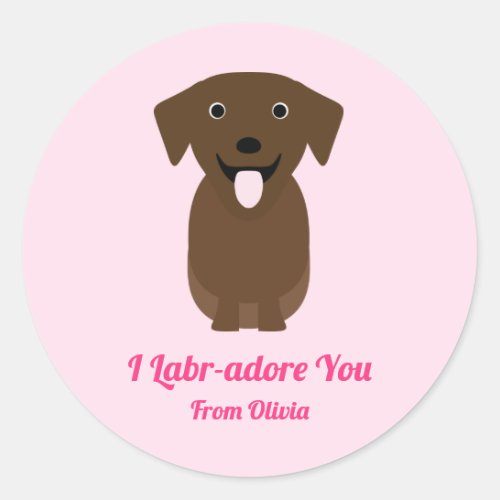 Labrador Retriever Dog Valentines Day Party  Classic Round Sticker