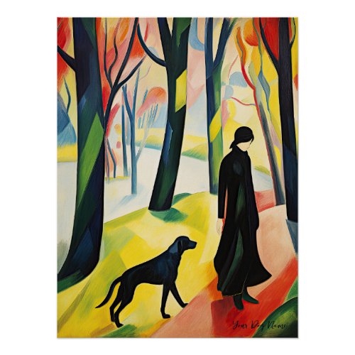 Labrador Retriever dog walking in the park 04 _ Ma Poster