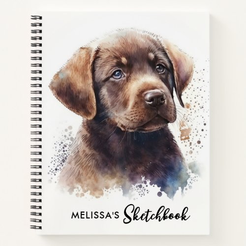 Labrador Retriever Dog Watercolor Art Puppy Sketch Notebook