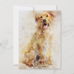 Labrador Retriever Dog Watercolor Portrait 04 Note Card