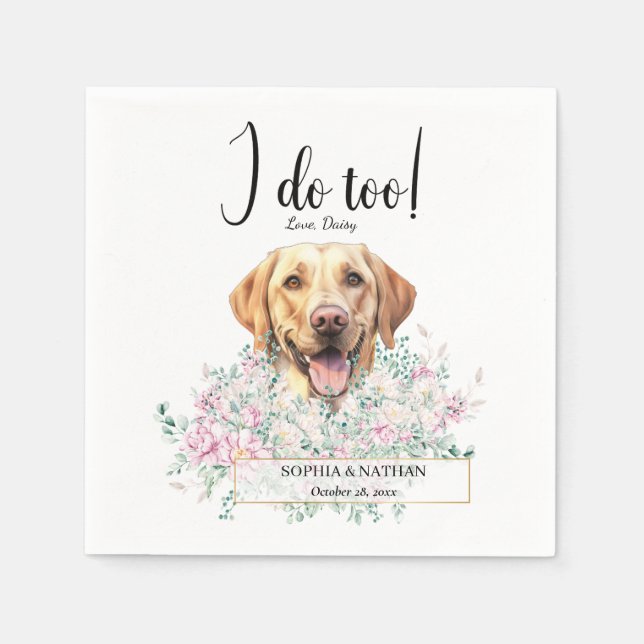 Labrador Retriever Dog Wedding Cocktail Napkins (Front)
