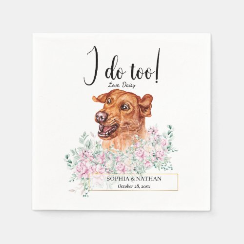 Labrador Retriever Dog Wedding Cocktail Napkins