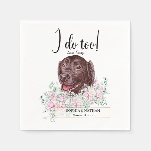 Labrador Retriever Dog Wedding Cocktail Napkins