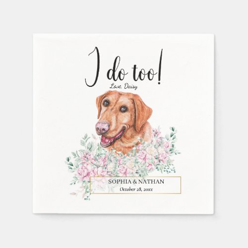 Labrador Retriever Dog Wedding Cocktail Napkins