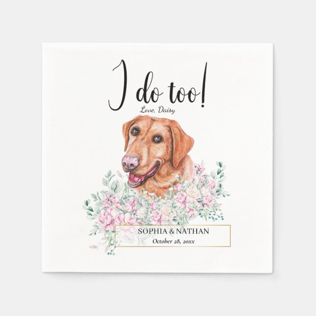 Labrador Retriever Dog Wedding Cocktail Napkins (Front)
