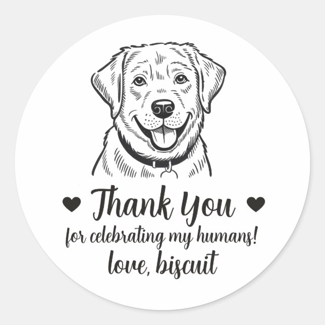 Labrador Retriever Dog Wedding Favor Stickers (Front)