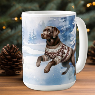 Labrador Retriever Dog Winter Holiday Christmas Coffee Mug