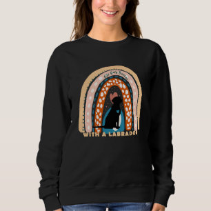 Labrador Retriever Dog With Patterned Rainbow 1 Sweatshirt