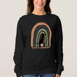 Labrador Retriever Dog With Patterned Rainbow 2 Sweatshirt