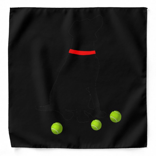 labrador retriever dog with yellow lab tennis ball bandana (Front)