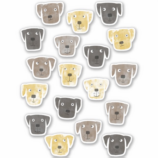 Labrador Retriever Dogs Sticker (Front)