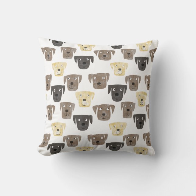 Labrador Retriever Dogs Throw Pillow (Front)