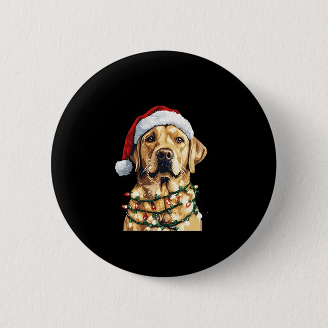 Labrador Retriever Dogs Tree Christmas Sweater Xma Button (Front)