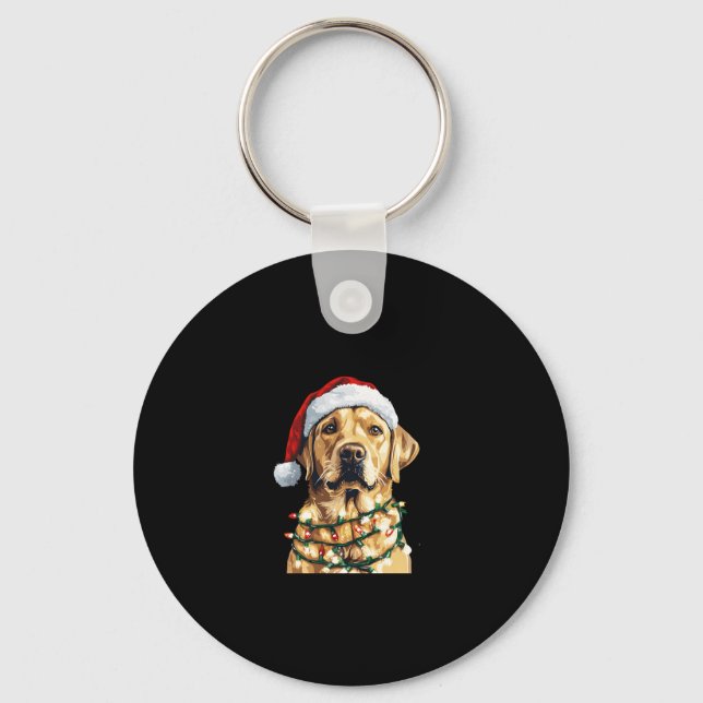 Labrador Retriever Dogs Tree Christmas Sweater Xma Keychain (Front)