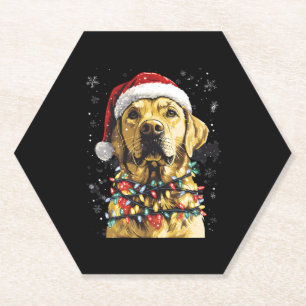 Labrador Retriever Dogs Tree Christmas Sweater Xma Paper Coaster