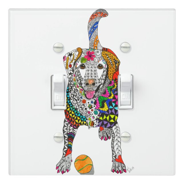Labrador Retriever Double Light Switch Cover (In Situ)