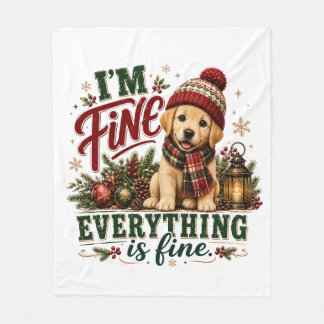 Labrador Retriever Fine Everything Is Fine Fleece Blanket
