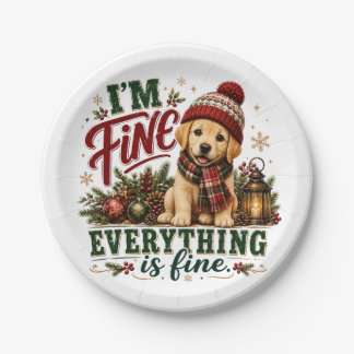 Labrador Retriever Fine Everything Is Fine Paper Plates