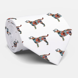 Labrador Retriever Geometric Pattern Silhouette Neck Tie