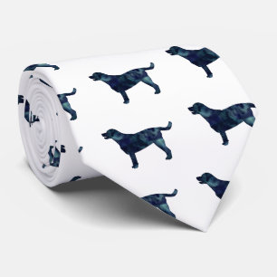 Labrador Retriever Geometric Pattern Silhouette Neck Tie