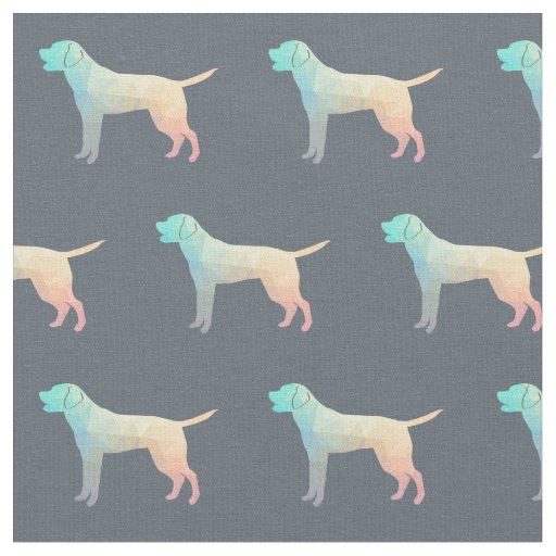 Labrador Retriever Geometric Pattern Silhouette pa Fabric
