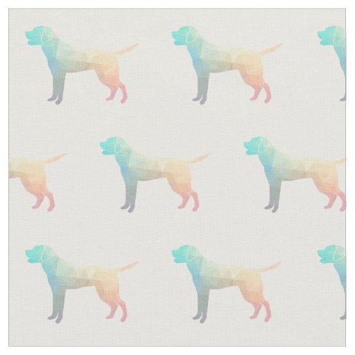 Labrador Retriever Geometric Pattern Silhouette pa Fabric