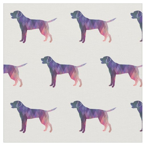 Labrador Retriever Geometric Pattern Silhouette pu Fabric