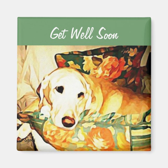 Labrador Retriever Get Well Magnet (Front)