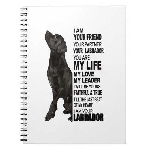 Labrador Retriever Gifts  Black Lab Face Picture Notebook