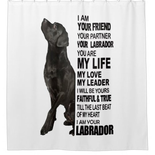 Labrador Retriever Gifts  Black Lab Face Picture Shower Curtain