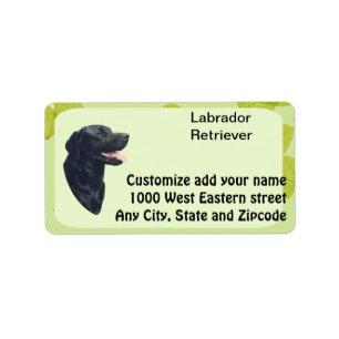 Labrador Retriever ~ Green Leaves Design Label