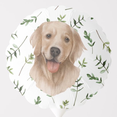 Labrador Retriever Greenery Boho Baby Shower Balloon